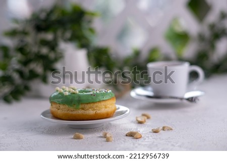 a donut served on the table as a family breakfast menu