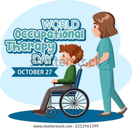 World Occupational Therapy Day Banner Design illustration