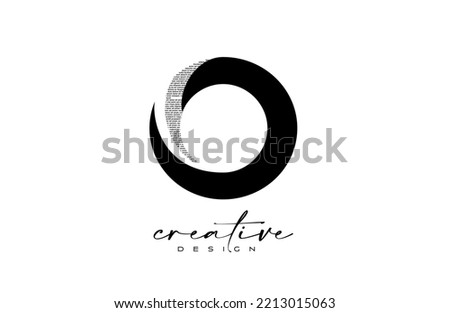 O Letter Logo Design with Creative letter o made of Black text font Texture Vector. Graphic Icon O Letter Logo illustration.