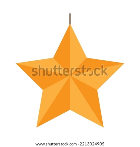 Christmas star hand drawn doodle element vector illustration on white background.