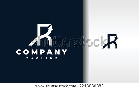 initial letter R grow up logo