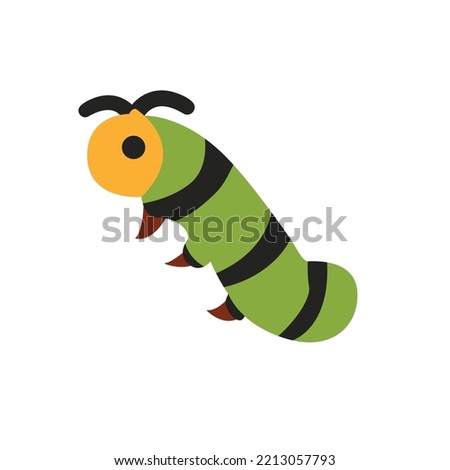 Catepillar bug cute green emoji vector illustration