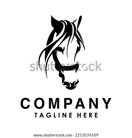 logo design templates. horse face or face vector.