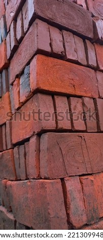 red bricks, made from clay, as building materials to build houses, buildings or offices.