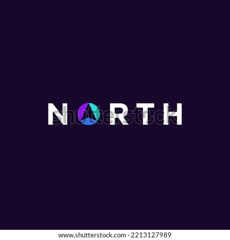 North and compass logo text vector design