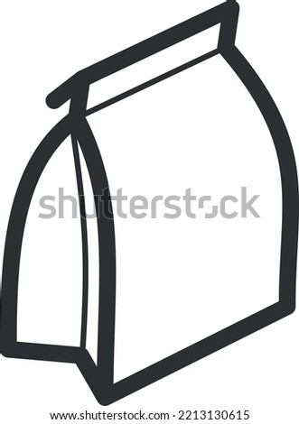 Food package label icon. Lunch paper bag