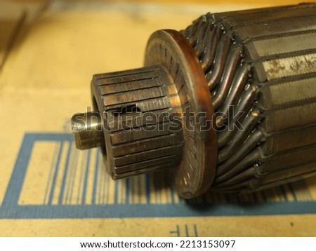 Broken armature of the old car. Royalty-Free Stock Photo #2213153097