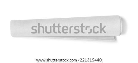 Newspaper Blank rolled up newspaper on white background Royalty-Free Stock Photo #221315440