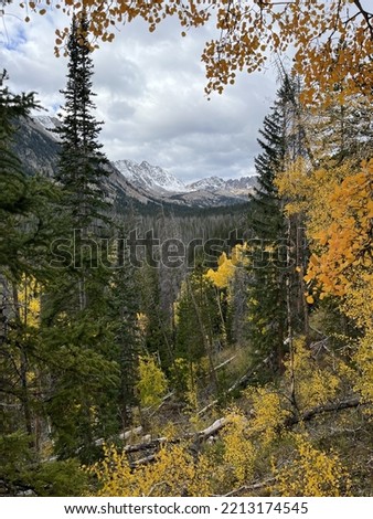 Hiking In Summit County Colorado With Mountain Views Royalty-Free Stock Photo #2213174545