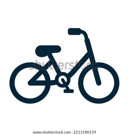 Children bike silhouette - kids bicycle vector Illustration icon on white background