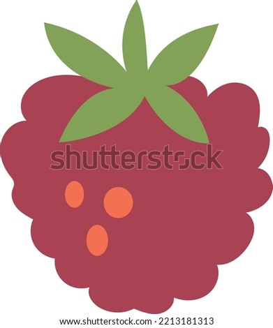 Raspberry icon. Hand drawn red juicy berry