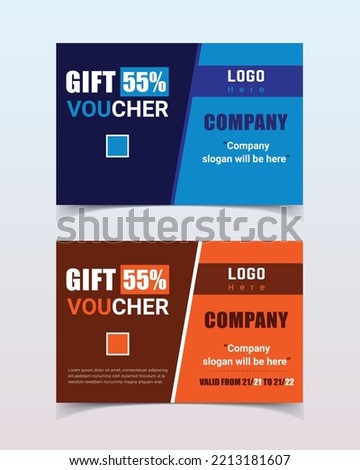Gift Voucher Design. Voucher Promotion Sale, Coupon, Invitation, Currency. Voucher Card Vector Illustration. Discount Voucher Template Design.