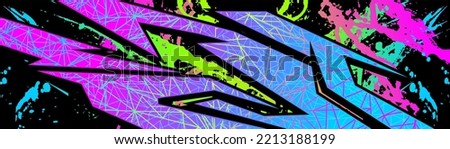Car decal design vector. Graphic abstract stripe racing background kit designs for wrap vehicle, race car, rally, adventure and livery Royalty-Free Stock Photo #2213188199