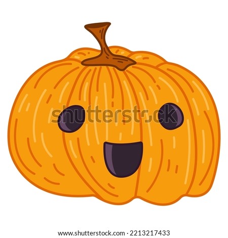 Halloween pumpkin, spooky jack o lantern isolated on white background.
