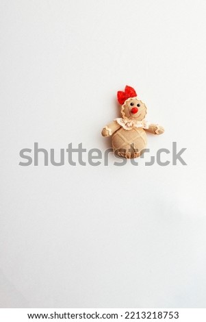 Christmas ginger bread toy on white backdrop
