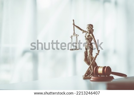 The Statue of Justice - lady justice or Iustitia  Justitia the Roman goddess of Justice Royalty-Free Stock Photo #2213246407