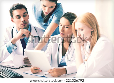 picture of young team or group of doctors working