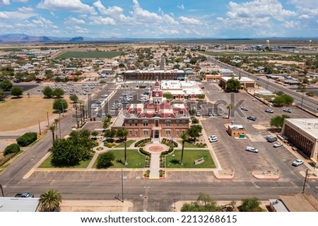 Historic Pinal County Courthouse in Florence, Arizona. Government building in United States.  Royalty-Free Stock Photo #2213268615