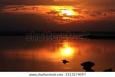 beautiful sunset over the tigris river Royalty-Free Stock Photo #2213274097