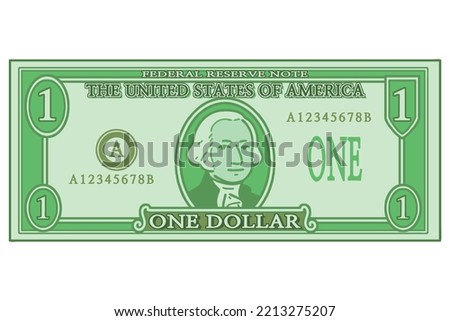 US one dollar bill. Vector illustration.