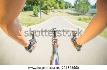 first person view on a sport bicycle