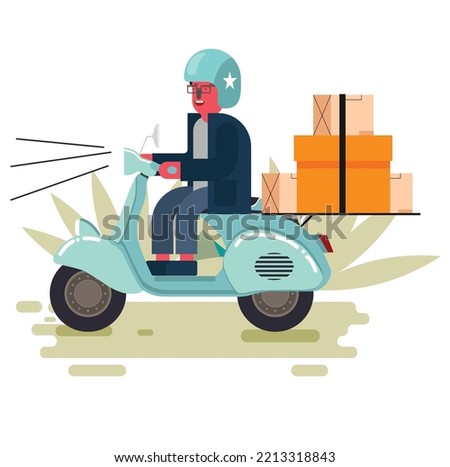 delivery boy vector illustration design with bike