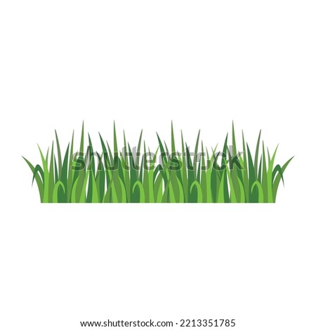 Green grass stands firm, Garden grass flat design.