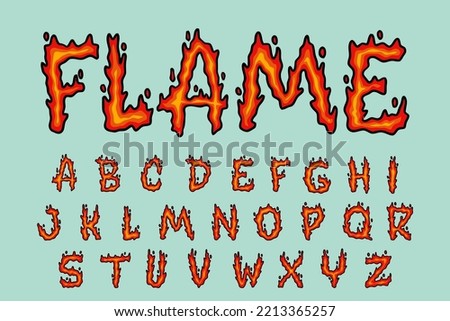 Flame Alphabet Fire Graffiti text vector Letters