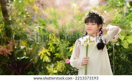pretty Asian girl in the wonderland
