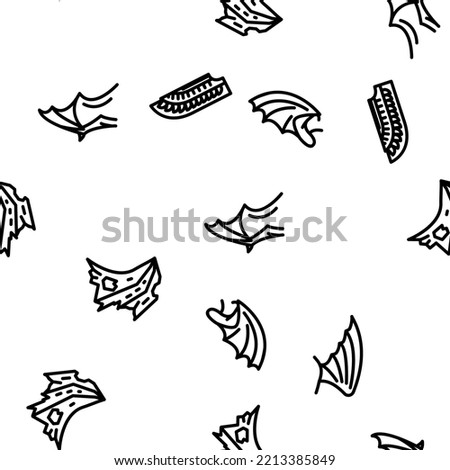 Wing Fly Animal, Bird And Insect vector seamless pattern thin line illustration