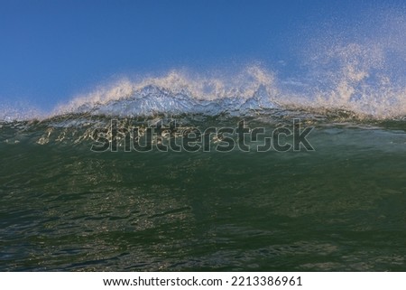 huge wave crashing close up