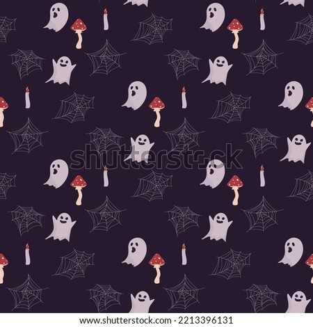 scary seamless pattern with halloween clip art 