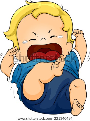 Illustration Featuring a Baby Throwing a Tantrum