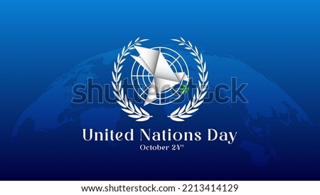 United Nations Day background. Abstract Background. With Birds Vector From Origami Paper. Commemorating United Nations Day on 24 October. Suitable for banners, social media, posters etc Royalty-Free Stock Photo #2213414129