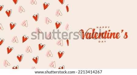 Happy Valentine's Day. Vector hand drawn seamless pattern with hearts. Decor for Valentine's Day, weddings. Print for gift paper, packaging, wallpapers, clothes, textiles. Royalty-Free Stock Photo #2213414267