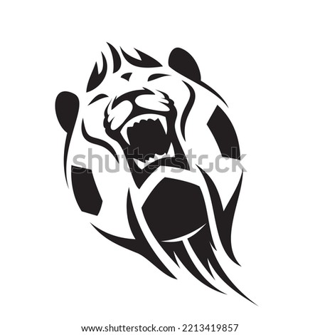Lion - soccer ball logo - football vector illustration