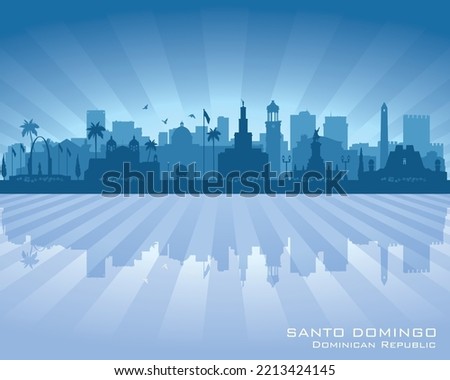 Santo Domingo Dominican Republic city skyline vector silhouette illustration Royalty-Free Stock Photo #2213424145