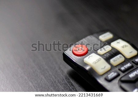 On off button. Remote control.