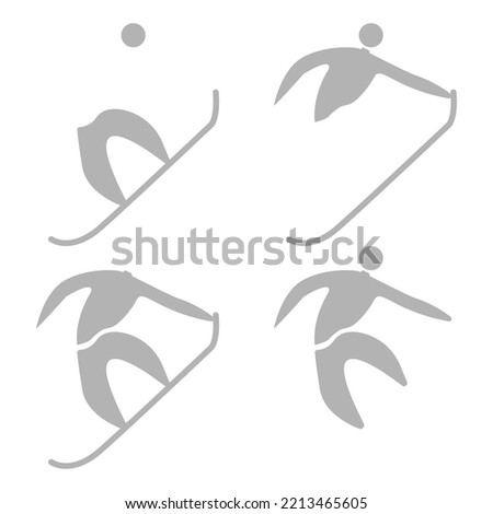 snowboarder icon on a white background, vector illustration