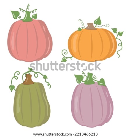 Autumn vegetable pumpkin, color vector isolated illustration icon
