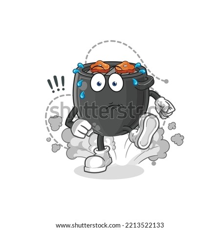 the barbecue running illustration. character vector