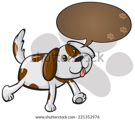Illustration of a cute dog with an empty callout on a white background