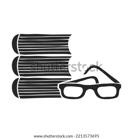 Hand drawn Books and glasses vector illustration