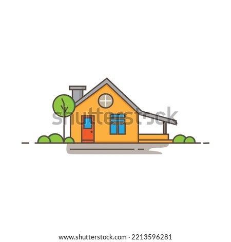 house illustration color icon design vector
