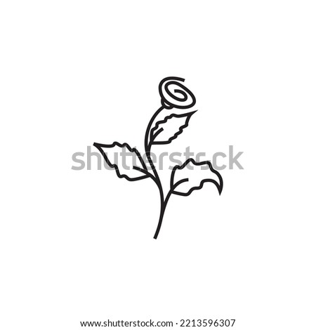 flower tree line illustration vector design