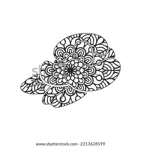 Cashew fruit mandala coloring page.  Vector and line art. Coloring page for adult boys and girls. Hand drawn vector illustration.