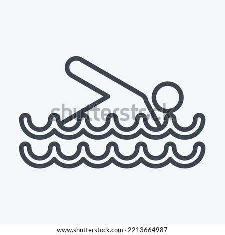 Icon Swimming. suitable for Summer symbol. line style. simple design editable. design template vector. simple illustration