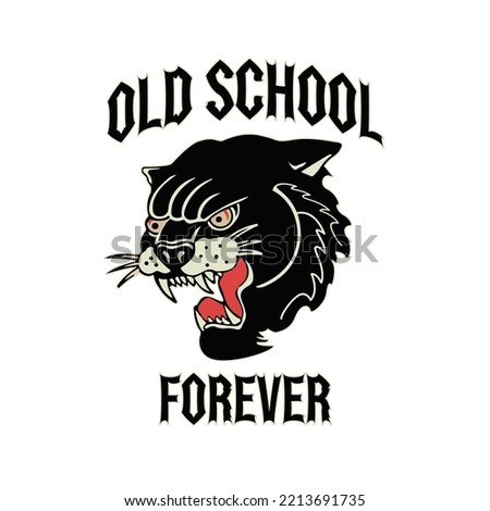 Old School Black Panther Free Vector Royalty-Free Stock Photo #2213691735