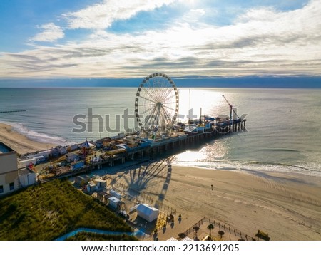 Ferris Wheel on Steel Pier next to Boardwalk in Atlantic City, New Jersey NJ, USA.  Royalty-Free Stock Photo #2213694205