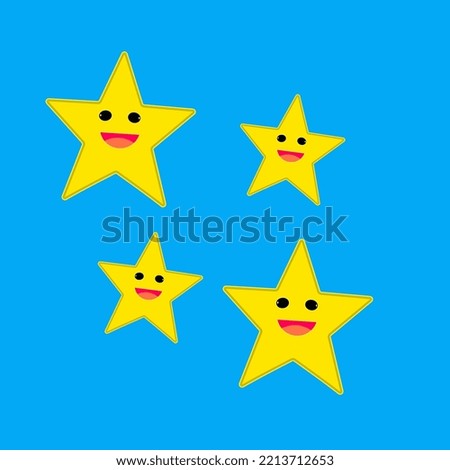 star illustration on blue background